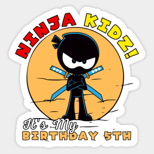 ninja birthday 5th Sticker